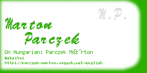 marton parczek business card